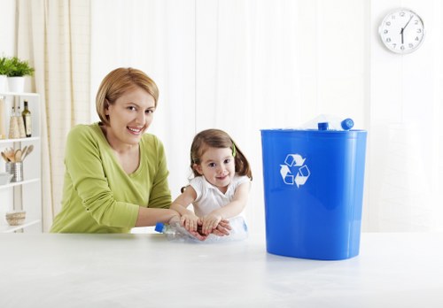 Professional waste management team handling commercial waste